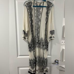 Chicos long flowy cover-up - 0 - black and white